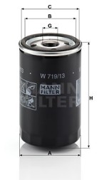 W 719 13 MANN FILTER Фільтр мастил