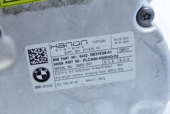 BMW OE 5B31E58 64525B31E58 5A84972 64525A84972 ЕЛЕКТРИЧНИЙ КОМПРЕСОР КОНДИЦІОНЕРА BMW G90 G99 M5 XM G09 5B31E58