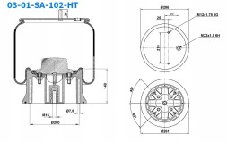 HT Europe 03-01-SA-102-HT ПОДУШКА ПНЕВМАТИЧНОЇ ПІДВІСКИ САФ 2919В