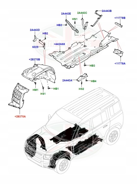Land Rover OE Накладка на колісні арки передня ліва Land Rover Defender L663 LR129843