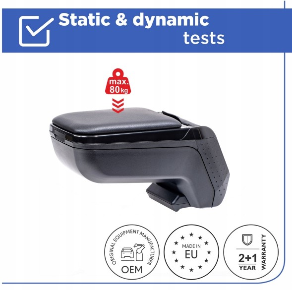 Rati V01542 Підлокітник з адаптером для dacia spring, 2021-2024, arm2-black