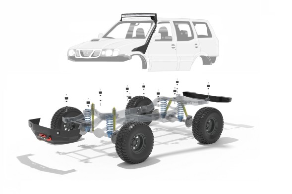 Китай 590/bl4 Nissan Terrano 93-03 5D Body Lift +25мм