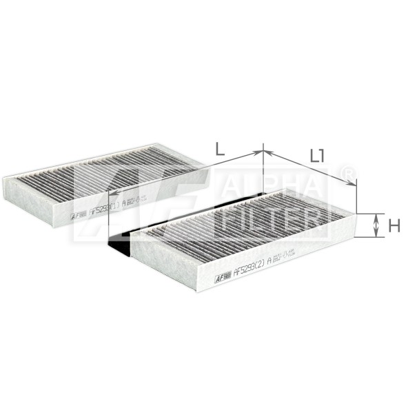 AF5293a 2 ALPHA FILTER Фільтр салону к т 2 шт