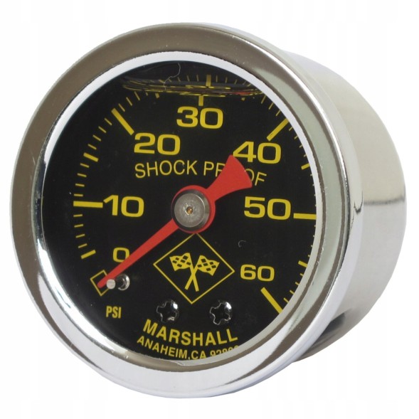 Китай M21 Манометр тиску масла Marshall 0-60 PSI, сталевий, чорний, №: 900841