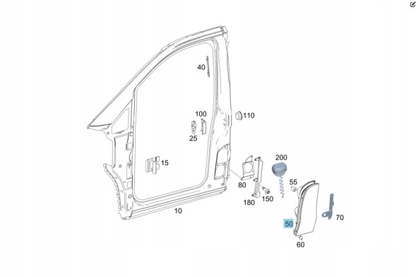 Mercedes-Benz OE Лючок паливної горловини Mercedes-Benz OE A4477500100