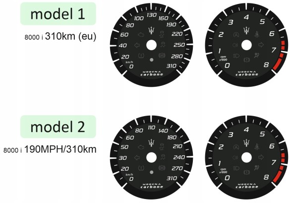 Moman 0089688080986 Maserati Ghibli набирає годинники км/год CARBONE