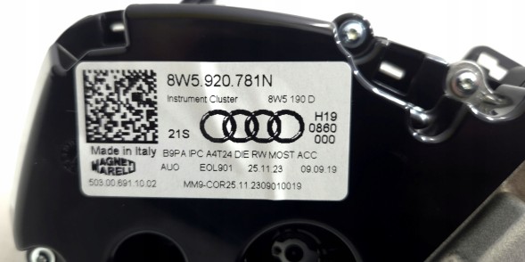Audi OE 8W5920781N Audi Лічильник приладової панелі Audi A4 B9 A5 F5 TDI 8W5920781N