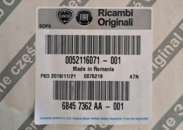 Fiat OE ОРИГІНАЛЬНІ ЛІЧИЛЬНИКИ ГОДИННИКІВ 52116071 FIAT 500 (MPH)