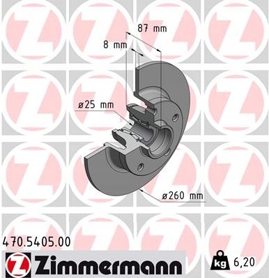 Zimmermann 470.5405.00 Гальмівні диски zimmermann 470.5405.00