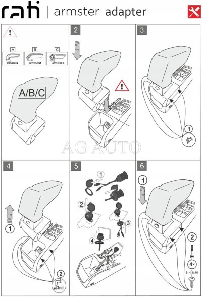 Rati V05207A Підлокітник Armster 3, Ford Focus III, 2015-2017, USB+AUX, тканина