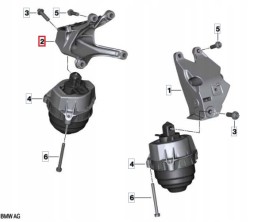 BMW OE OE BMW M3 G80 M4 G82 КРОНШТЕЙН ЛАПИ ДВИГУНА ПРАВИЙ 22118053542