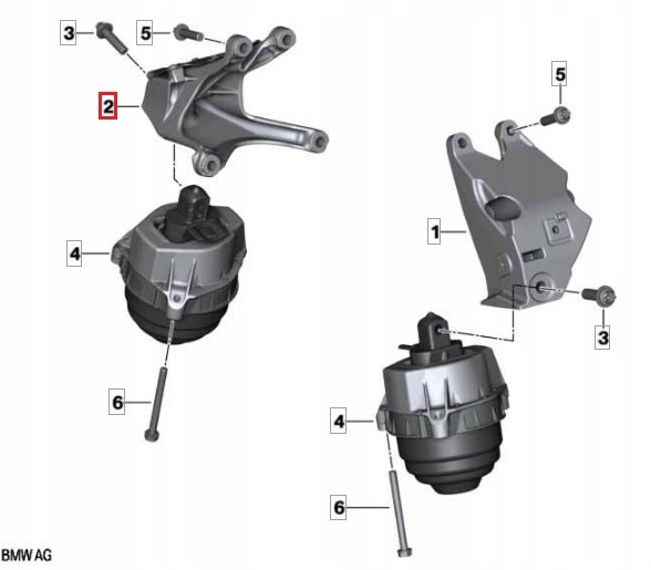 BMW OE OE BMW M3 G80 M4 G82 КРОНШТЕЙН ЛАПИ ДВИГУНА ПРАВИЙ 22118053542