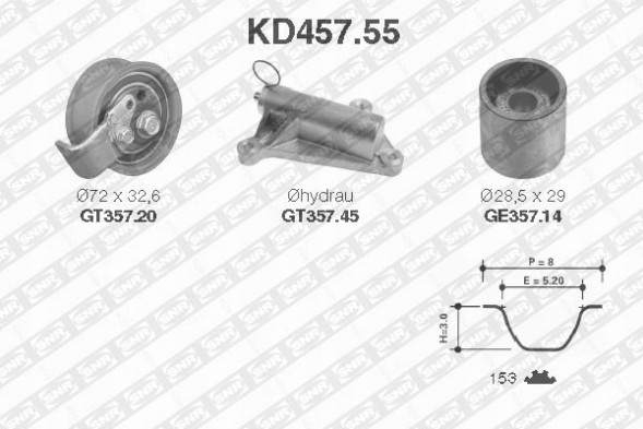 SNR KD457.55 Комплект грм з ремінцем snr kd457.55