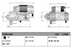 Denso DSN1206 Стартер denso dsn1206