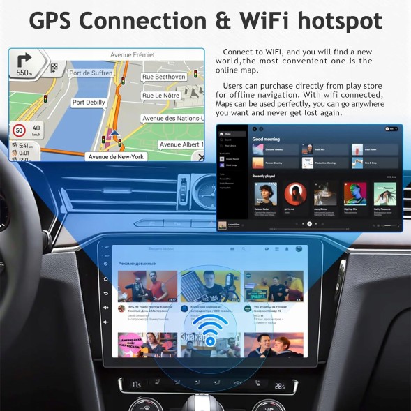 1A First Automotive Victool1616210340411 [2G + 64G] Hikity DAB+ автомобільне радіо з екраном 10,1 дюйма R1606
