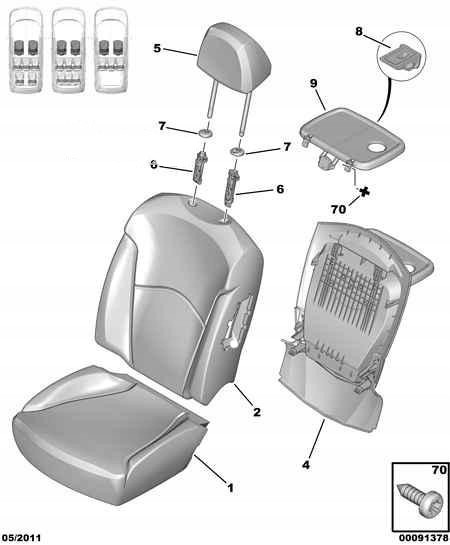 Citroen OE 8871.S9 НАКЛАДКА НА СТОЛИК ПЕРЕДНЯ CITROEN C8 8871S9 OE!