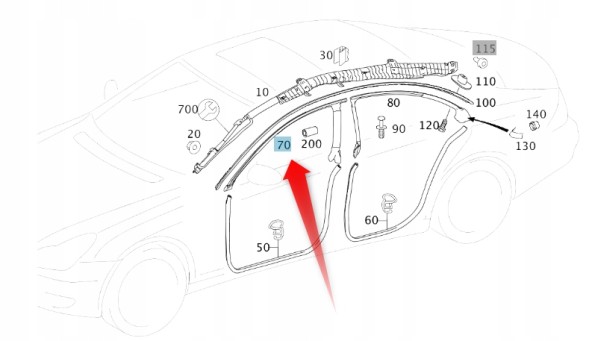 Mercedes-Benz OE УЩІЛЬНЮВАЧ ДВЕРЕЙ ВОДІЯ СКЛА MERCEDES CLS C219 A2197200154