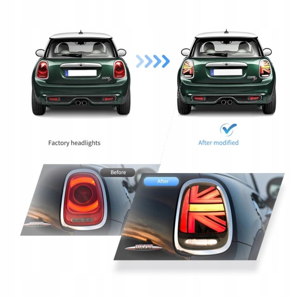 VLAND 51B1917E mhm Задні ліхтарі Vland Full Led Neon Tuning Mini Cooper f55 f56 f57 2014-17