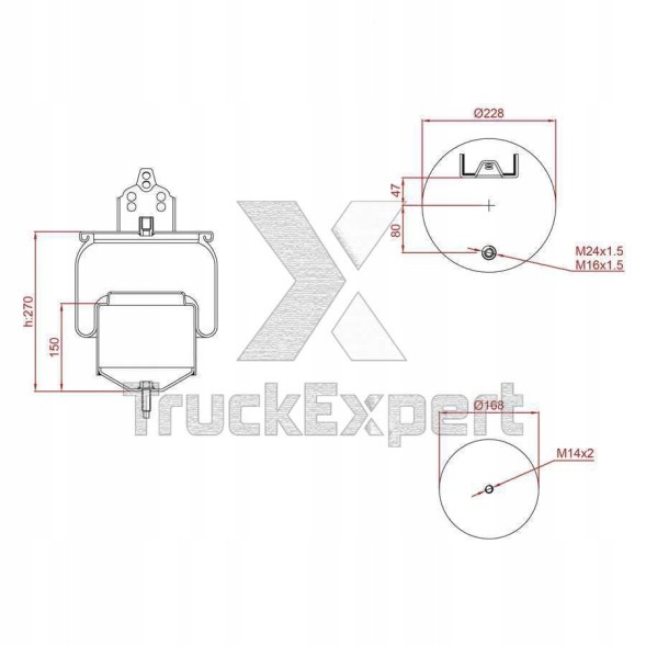 Китай ED16418K БАЛЛОНИ ПІДВІСИ VOLVO FH