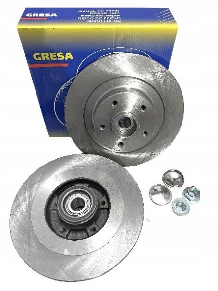 GRESA 432028192R 440601689R ДИСКИ + ГАЛЬМІВНІ КОЛОДКИ ПІДШИПНИК KPL RENAULT LAGUNA III ЗАДНЯ