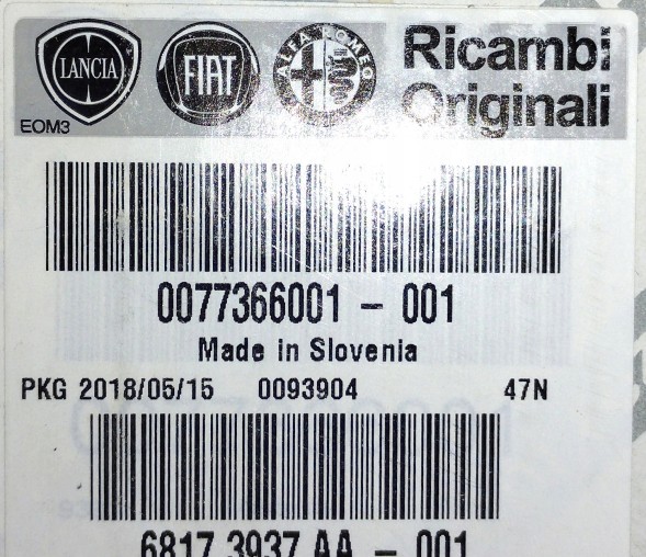 Fiat OE 77366001 46308070 Шарнір приводу коліс FIAT BRAVO 1.6D 1.9D DOBLO STILO DELTA 77366001