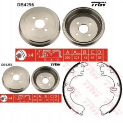 TRW DB4256 GS8181 Комплект гальмівні барабани + щелепи TRW