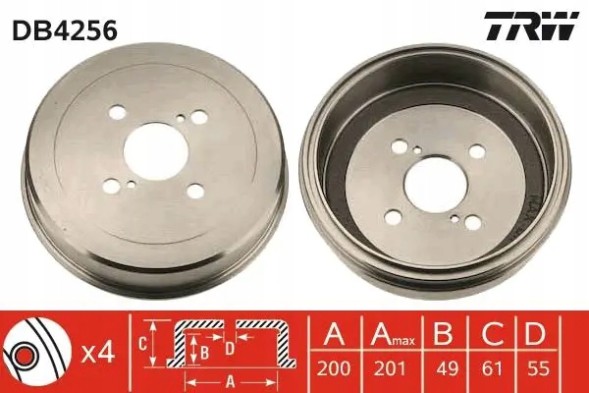 TRW DB4256 GS8181 Комплект гальмівні барабани + щелепи TRW