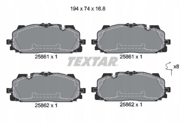Textar 2586101 Гальмівні колодки передні textar 2586101