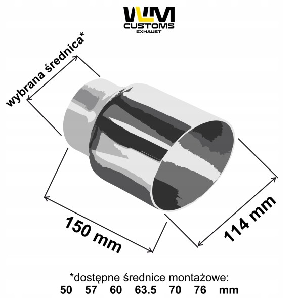 WLM Customs WLM-CH114P Кінець вихлопу WLM 114mm Poler Straight
