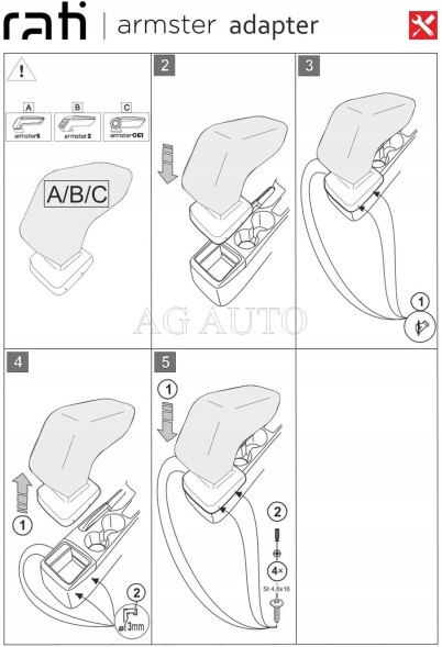 Rati C05383A Підлокітник RATI Стандарт тканина, Mazda 2, 2015- ; Mazda CX-3, 2015-2021