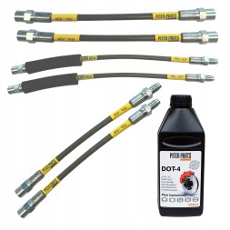 PiterParts 10232150002 Гальмівні шланги в сталевому обплетенні BMW E30 дискові, за довжиною OEM PL