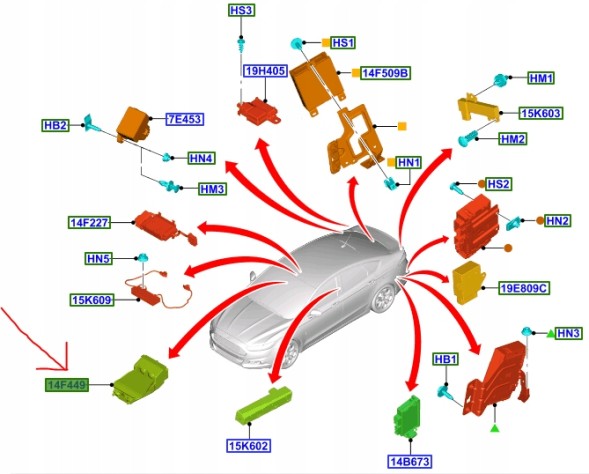 Ford OE Модуль зіткнення Ford OE DG9T-14F449-AG