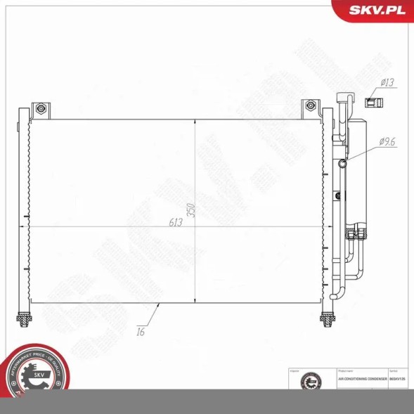 ESEN SKV 86SKV135 Конденсатор радіатора кондиціонера 86skv135 esen skv