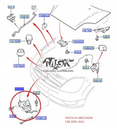 Ford OE 2S6H-16C680-AF ЗАМОК КАПОТА FIESTA 2001-2008