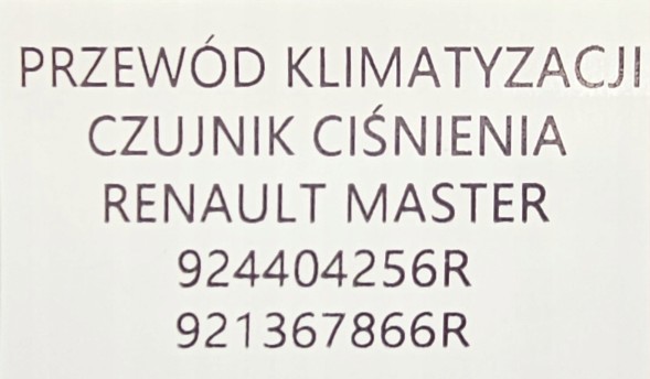 Renault OE 924404256R RENAULT OE ORG OE ШНУР КОНДИЦІОНУВАННЯ ПОВІТРЯ + ДАТЧИК ТИСКУ MASTER III MASTER III ЛІФТ