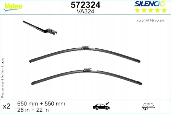 Valeo 572324 Щітка дірника 2 шт. Aquablade 650 550mm mercedes sl r231 01/12-