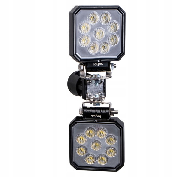 Mizar 66309 4x Робоча LED фара 12V 24V 36 світлодіодів 3600 лм квадратна + кріплення на трубу Комплект
