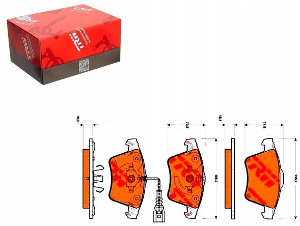 TRW PRO/GDB1721 TRW Гальмівні колодки vw передні touareg 2,5t trw + помічник зіткнення #34