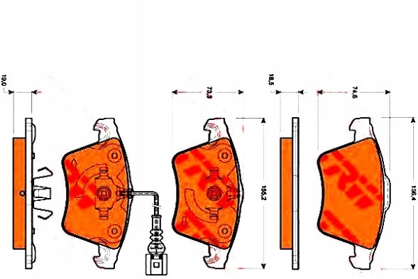 TRW PRO/GDB1721 TRW Гальмівні колодки vw передні touareg 2,5t trw + помічник зіткнення #34