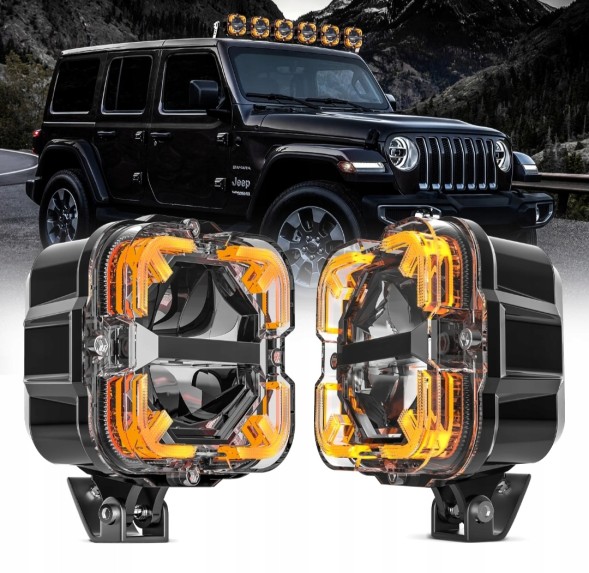 EM LED -4.5-90W-Arrow-eu Галогени LED далекобійні робочі фари 4 дюйми 90W 2 шт Jeep Wrangler