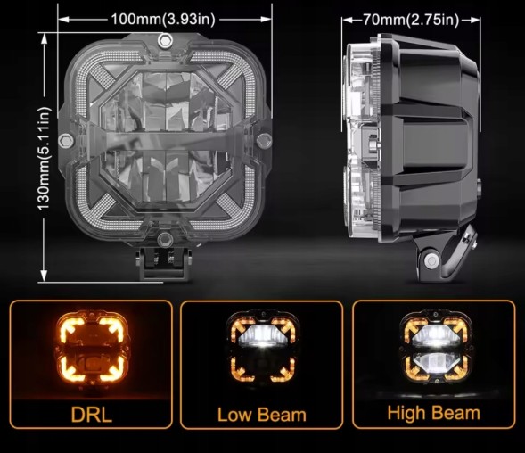 EM LED -4.5-90W-Arrow-eu Галогени LED далекобійні робочі фари 4 дюйми 90W 2 шт Jeep Wrangler