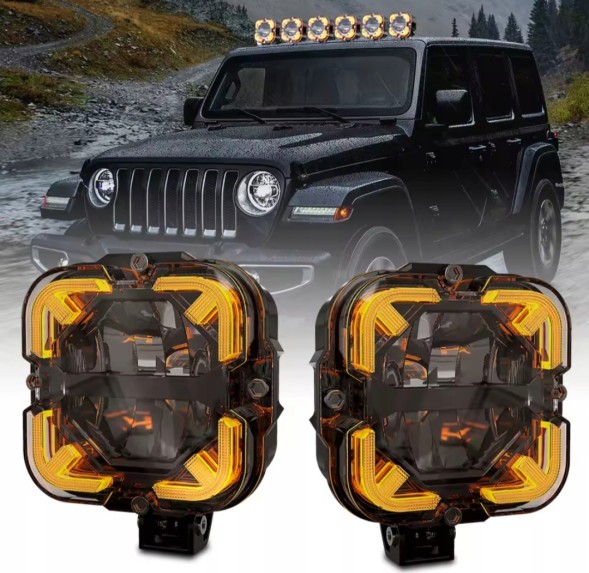 EM LED -4.5-90W-Arrow-eu Галогени LED далекобійні робочі фари 4 дюйми 90W 2 шт Jeep Wrangler