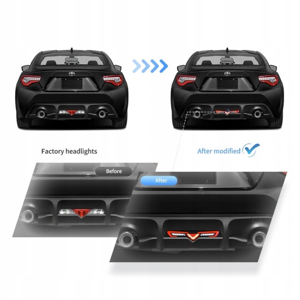 VLAND MHM81S191-6 Задня нижня фара в бампері Vland Full Led Black Toyota GT86 GT-86 FRS BRZ