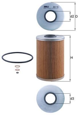 OX41D MAHLE ORIGINAL Фільтр оливи