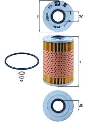OX41D MAHLE ORIGINAL Фільтр оливи