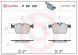 P50122 BREMBO Комплект гальмівних колодок з 4 шт дисків