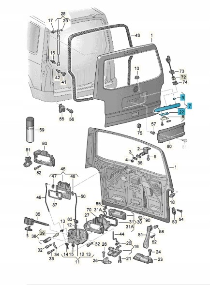 Volkswagen OE 7E0827329H9B9 Накладка з лампочками ASO VW