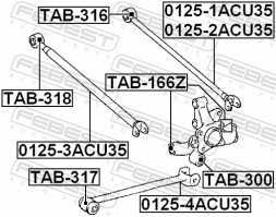 TAB 316 FEBEST САЙЛЕНТБЛОК ЗАДНЬОЇ ПОПЕРЕЧНОЇ ТЯГИ