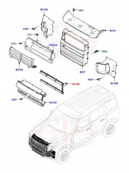 Land Rover OE Шторка рульового колеса вхідний радіатор жалюзі Land Rover Defender L663 LR146780