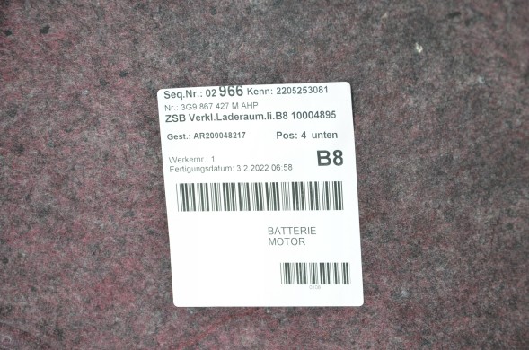 Volkswagen OE IMPRK1353293, 3G9867427C VW PASSAT B8 3G9867427C БАГАЖНИК КРИШКА БАГАЖНИКА ЗАДНЯ ЛІВА